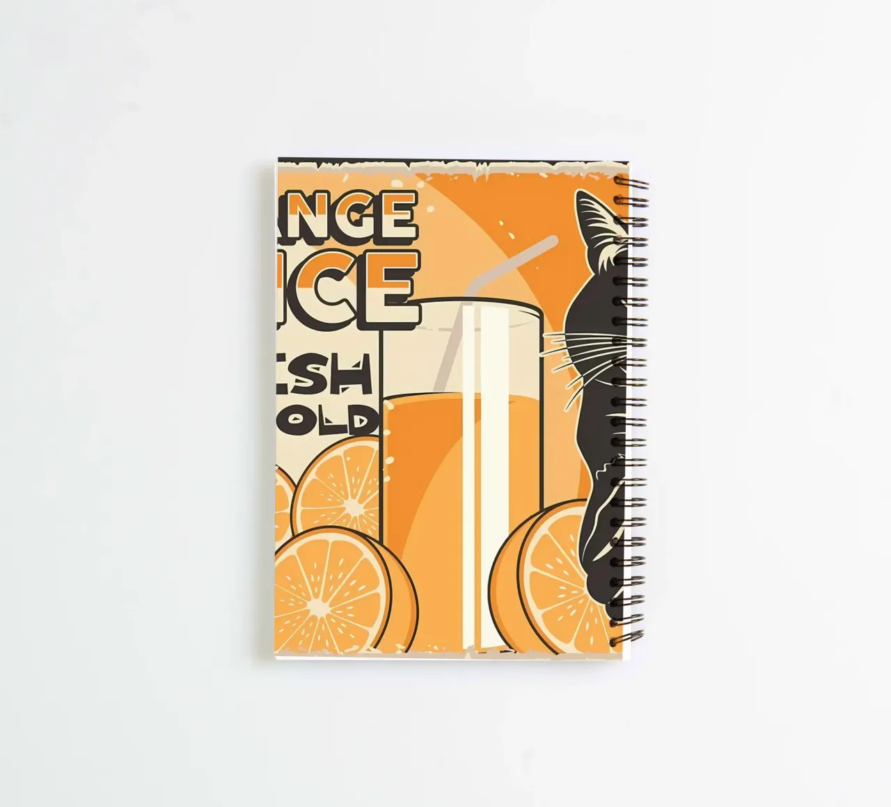 Funny Cat and Juice 3 spiral notebook by Monique A Hooper
