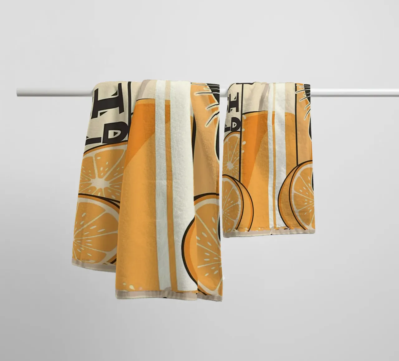 Funny Cat and Juice 3 towel by Monique A Hooper