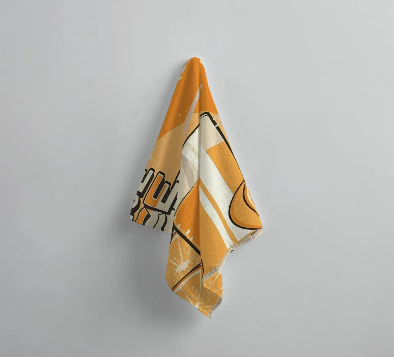 Funny Cat and Juice 3 towel by Monique A Hooper