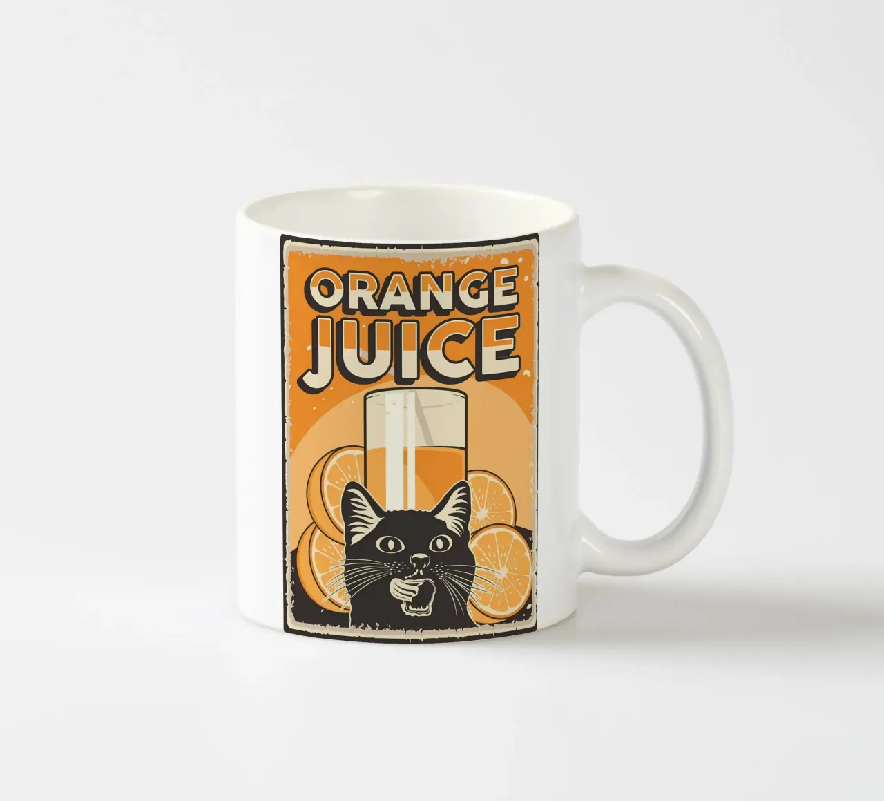Gatto e succo di frutta divertenti 2 tazza in ceramica da Monique A Hooper