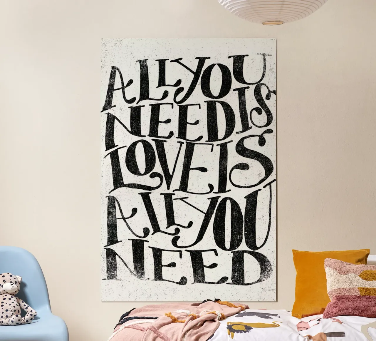 love is all you need poster con telaio in alluminio da Matthew Taylor Wilson