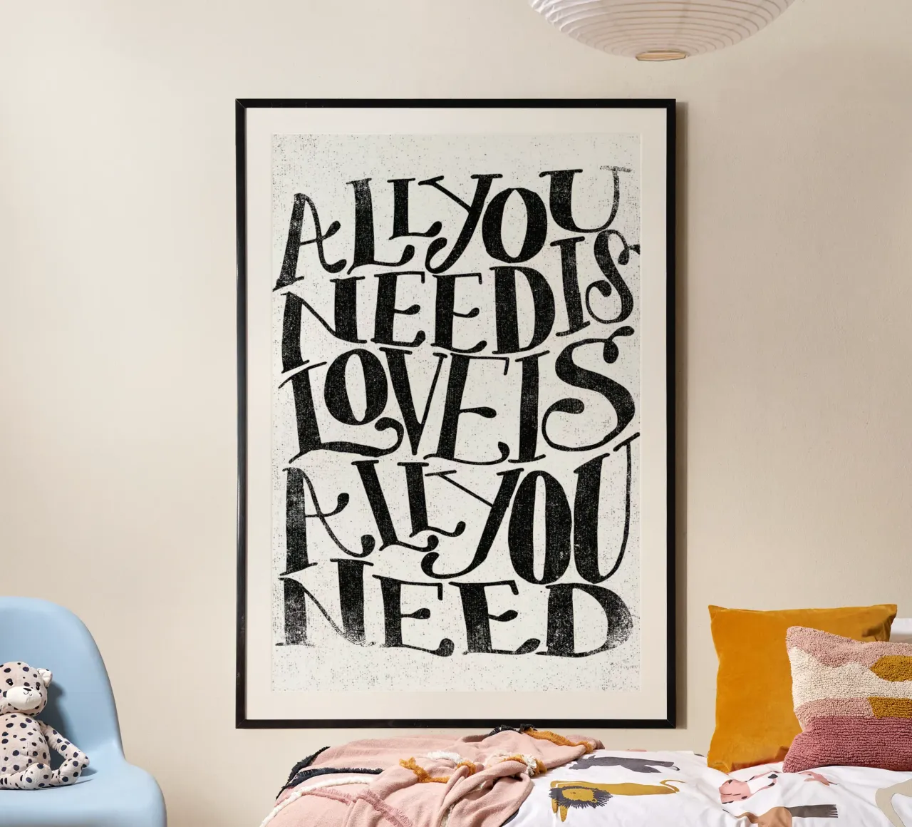 love is all you need poster con telaio in alluminio da Matthew Taylor Wilson