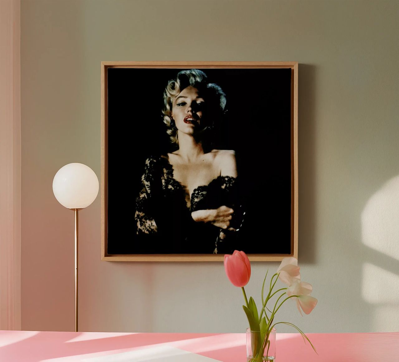 Marilyn Monroe wearing Black Lace Leinwand von Gallery Print and Art Limited