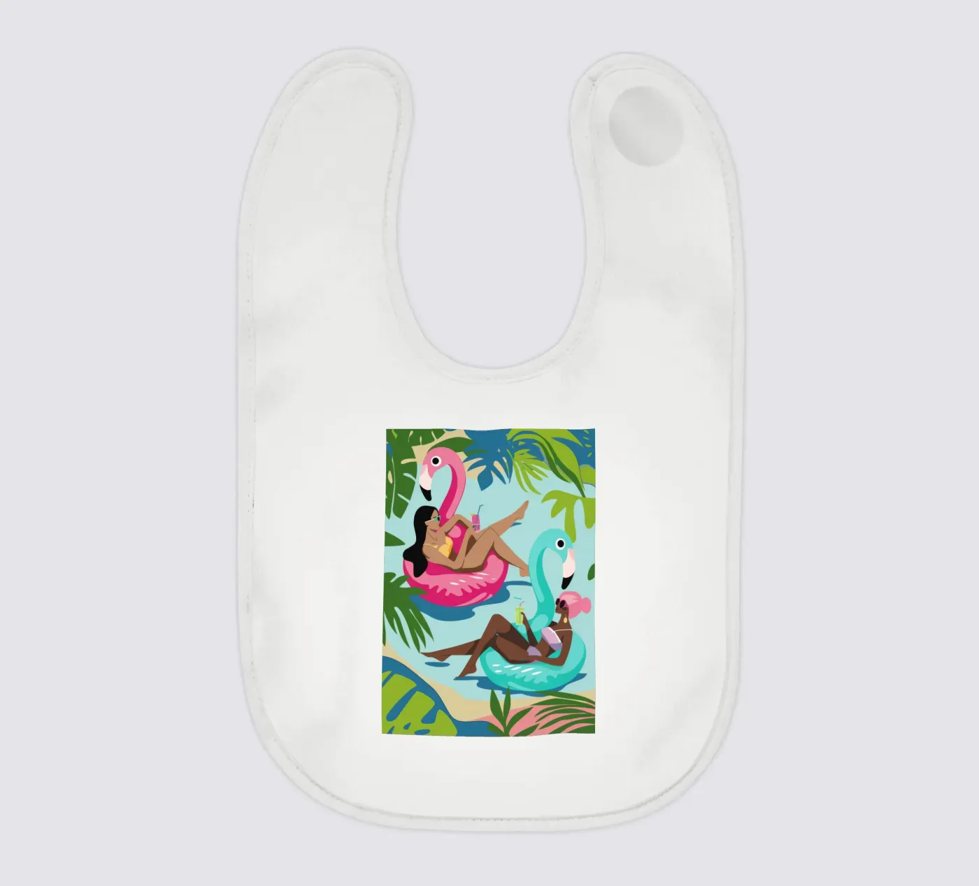 Poolside Relaxation baby bib by Seren Liodra