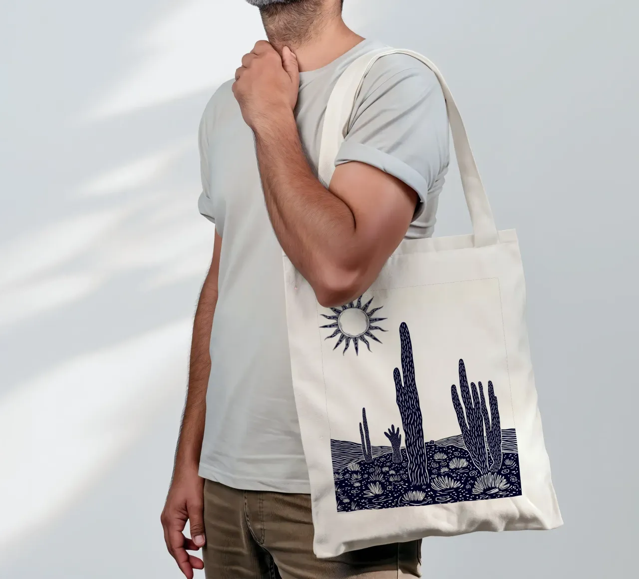 Cactus Sunscape borsa in juta da Indigo Rain