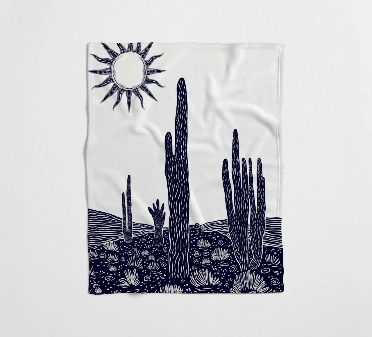 Cactus Sunscape coperta in pile da Indigo Rain