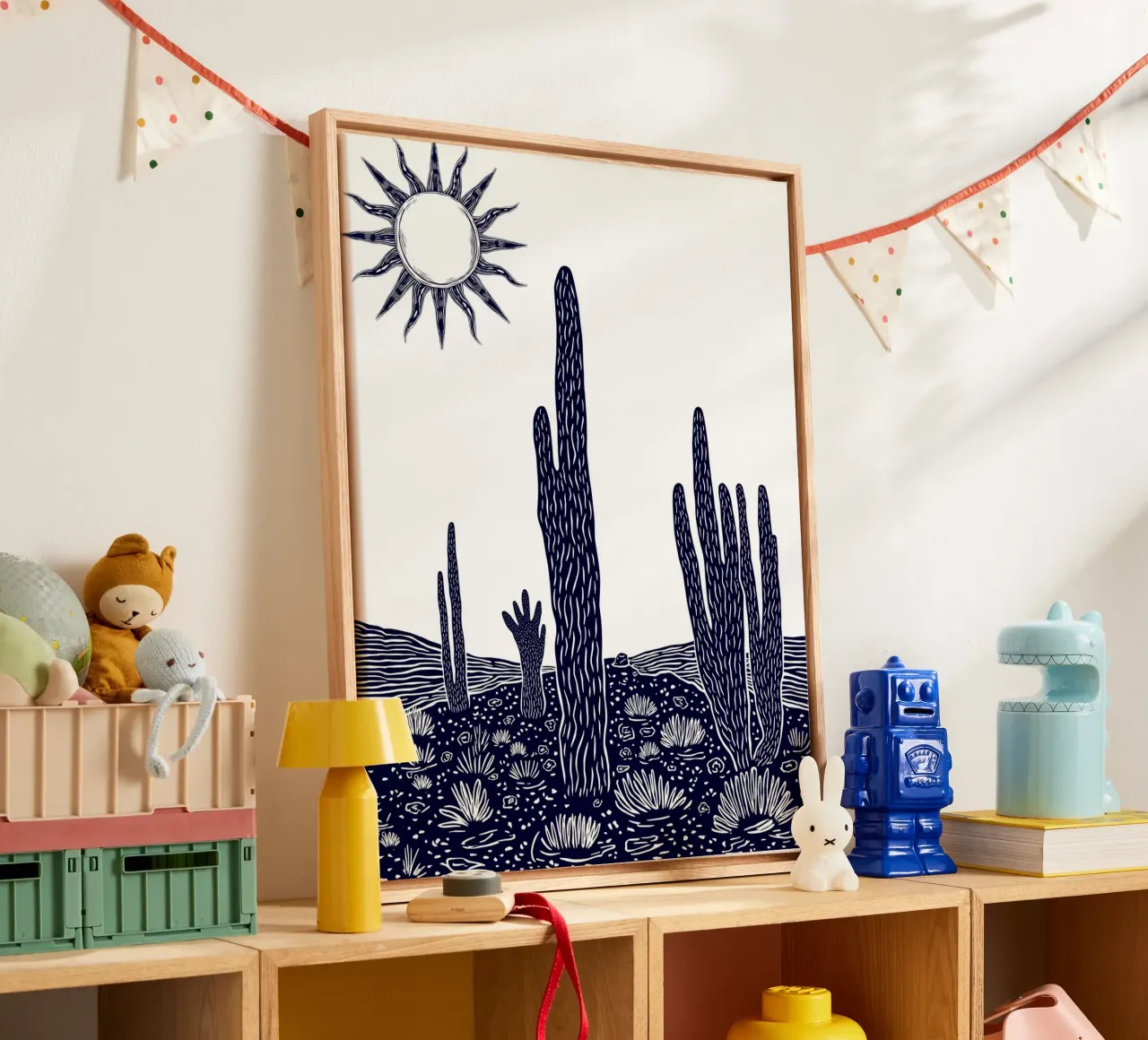 Cactus Sunscape tela da Indigo Rain