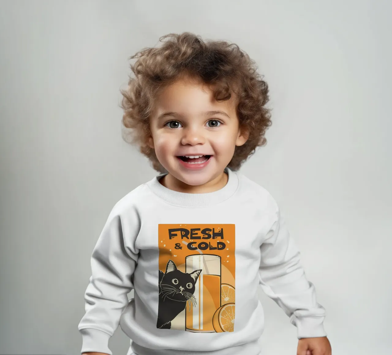 Gatto e succo di frutta divertenti felpa neonato da Monique A Hooper