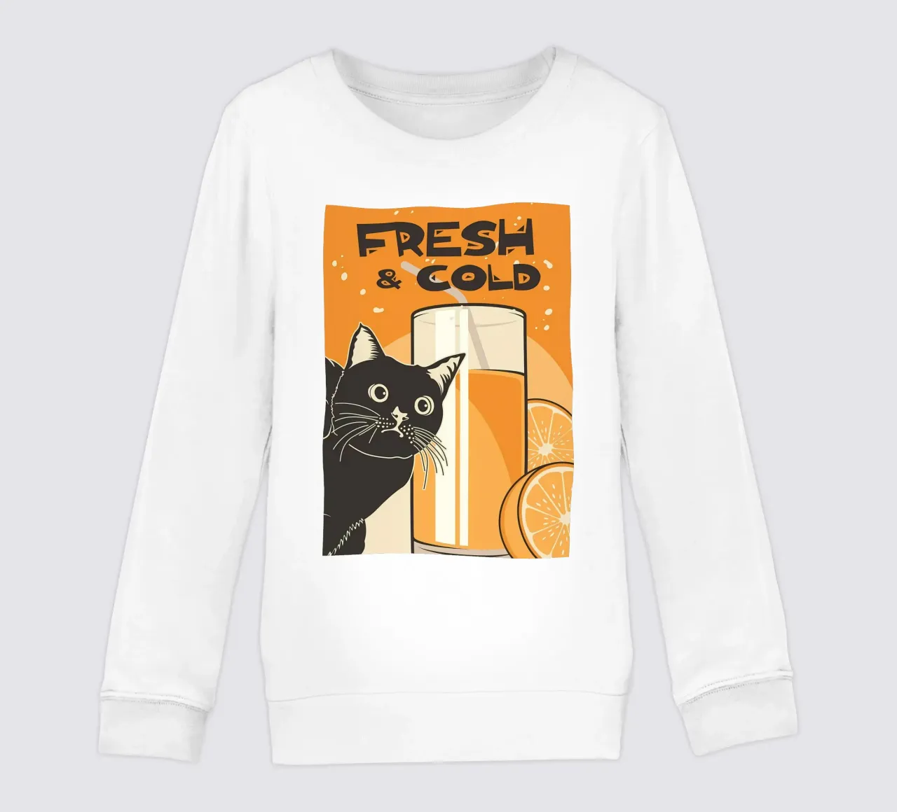 Gatto e succo di frutta divertenti felpa bambino da Monique A Hooper