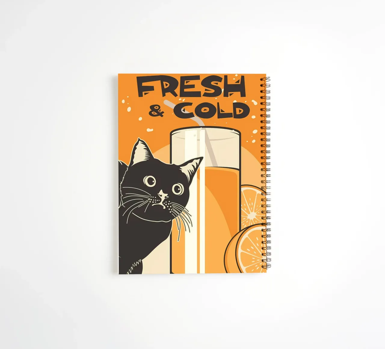 Funny Cat and Juice spiral notebook by Monique A Hooper