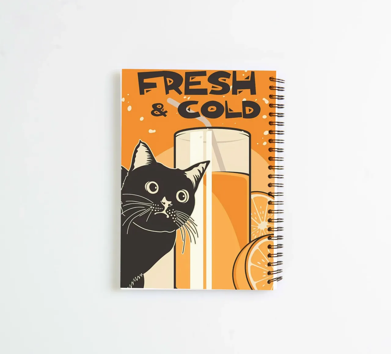 Funny Cat and Juice spiral notebook by Monique A Hooper