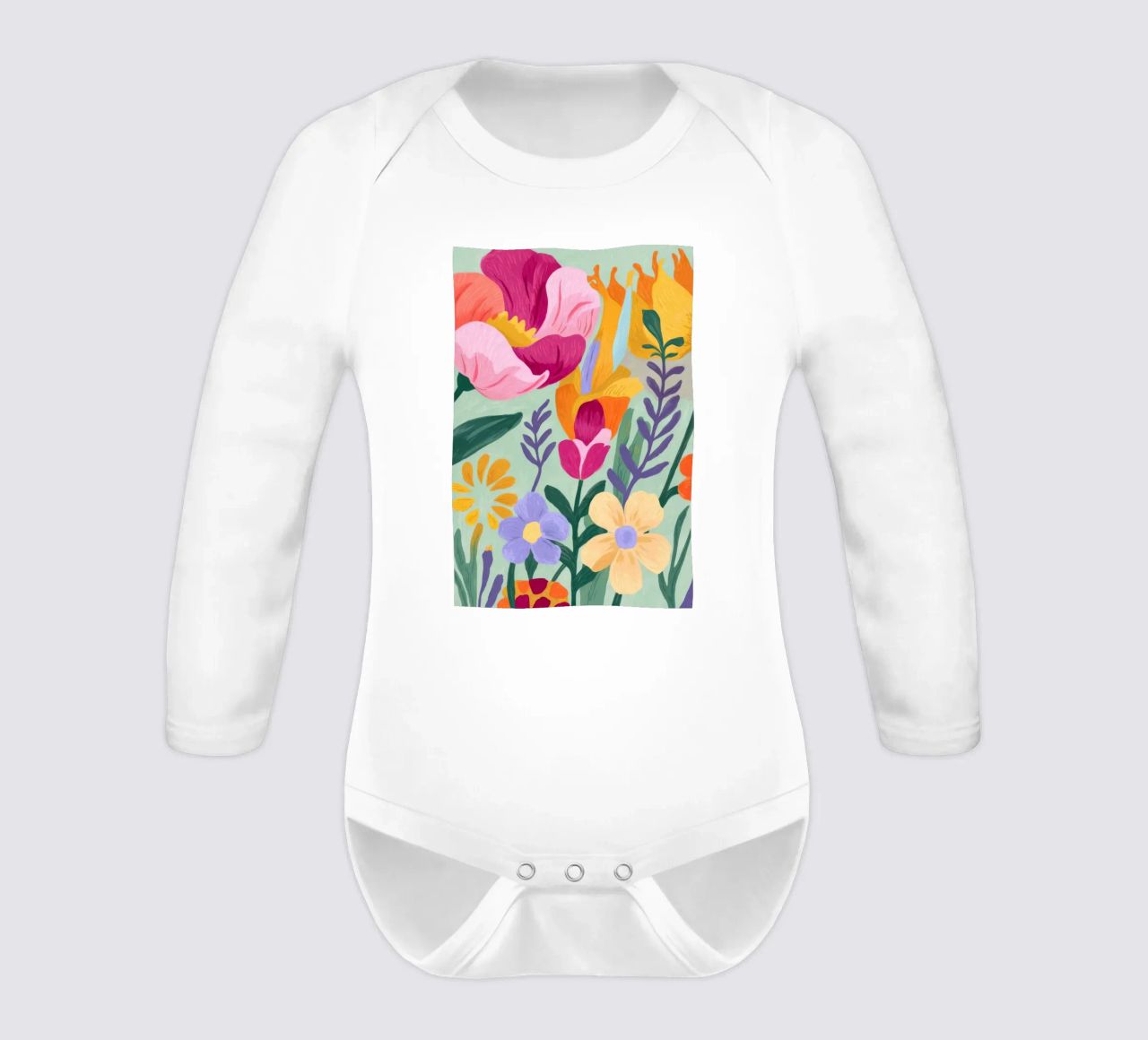 Floral Close-Up Langarm Babybody von Seren Liodra