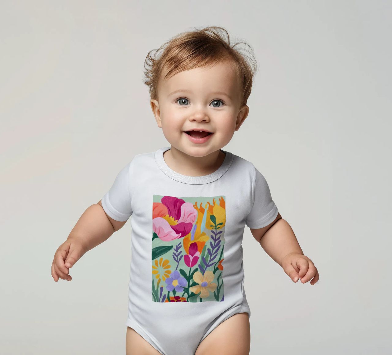 Floral Close-Up Kurzarm Babybody von Seren Liodra