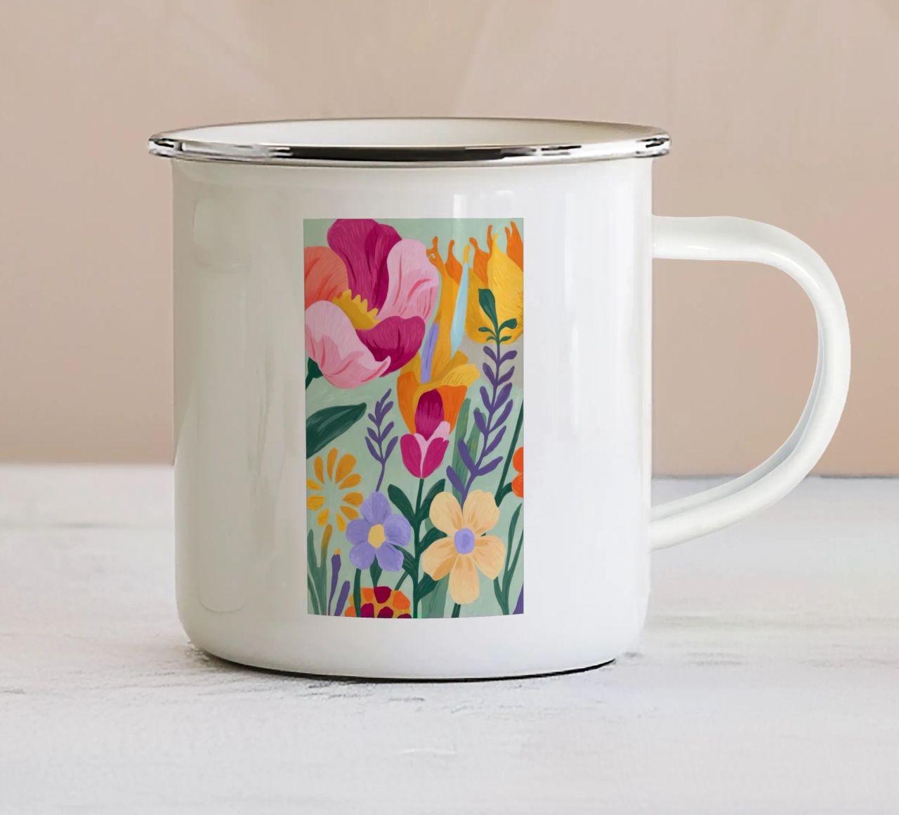 Floral Close-Up Emaille Tasse von Seren Liodra