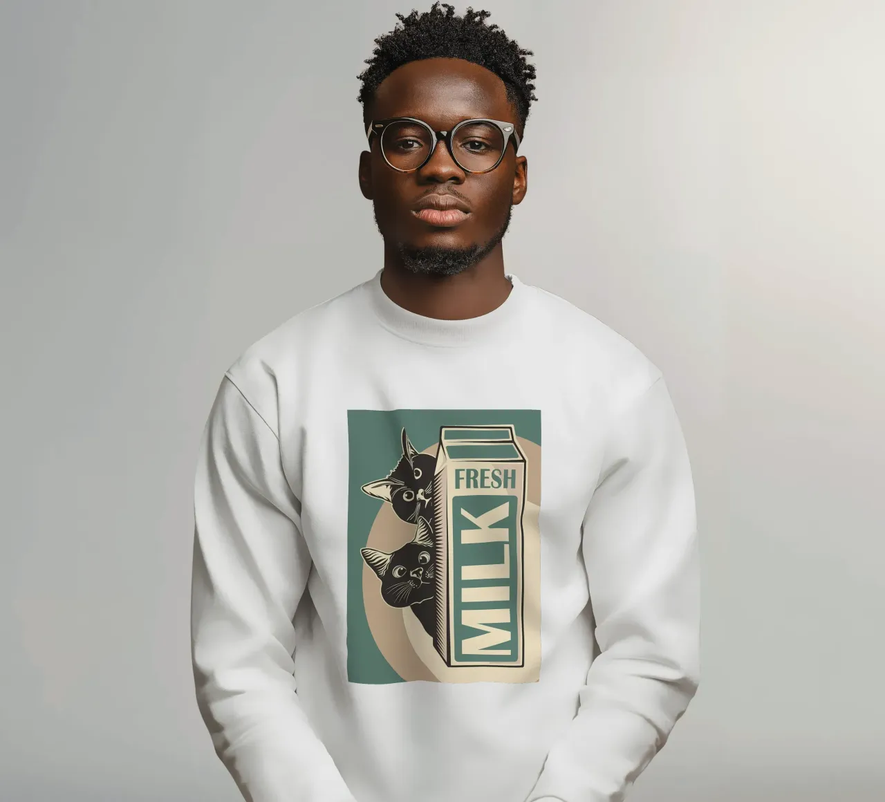 Gatto e latte divertenti felpa da Monique A Hooper