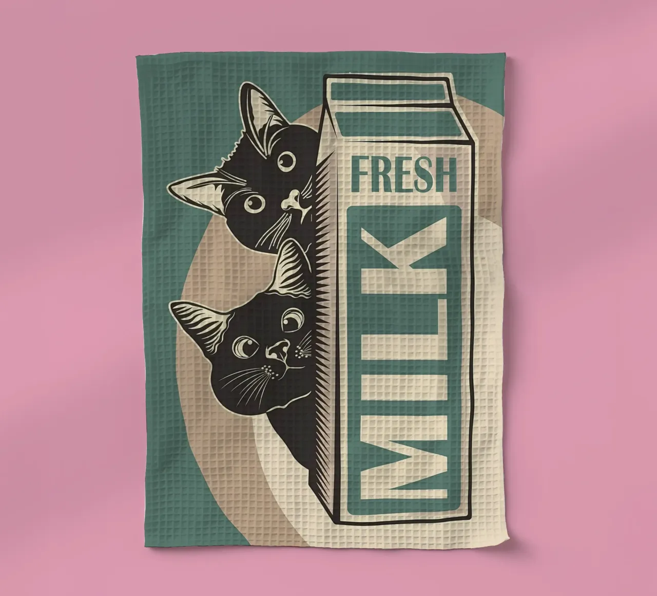 Gatto e latte divertenti canovaccio da cucina da Monique A Hooper