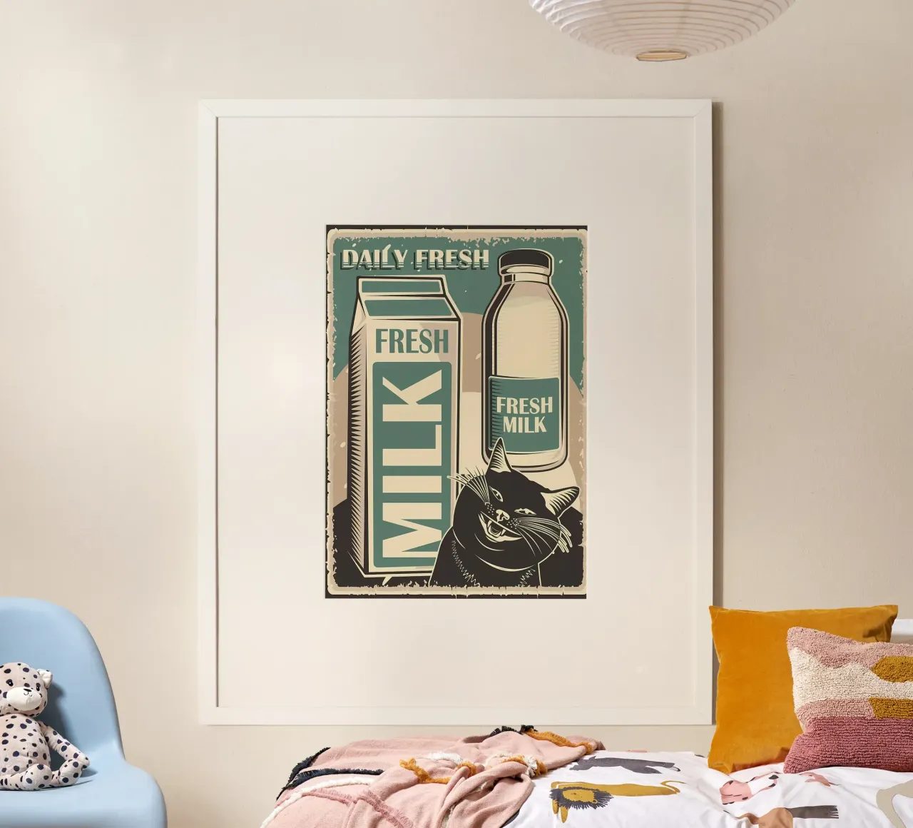 Gatto divertente e latte 2 poster da Monique A Hooper