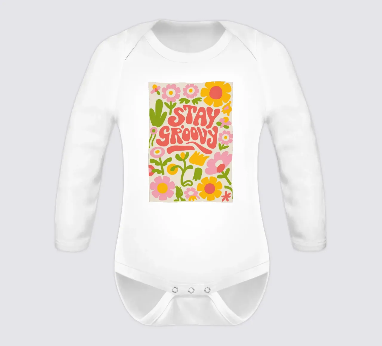 Mountain Road Trip long-sleeve baby romper by Seren Liodra