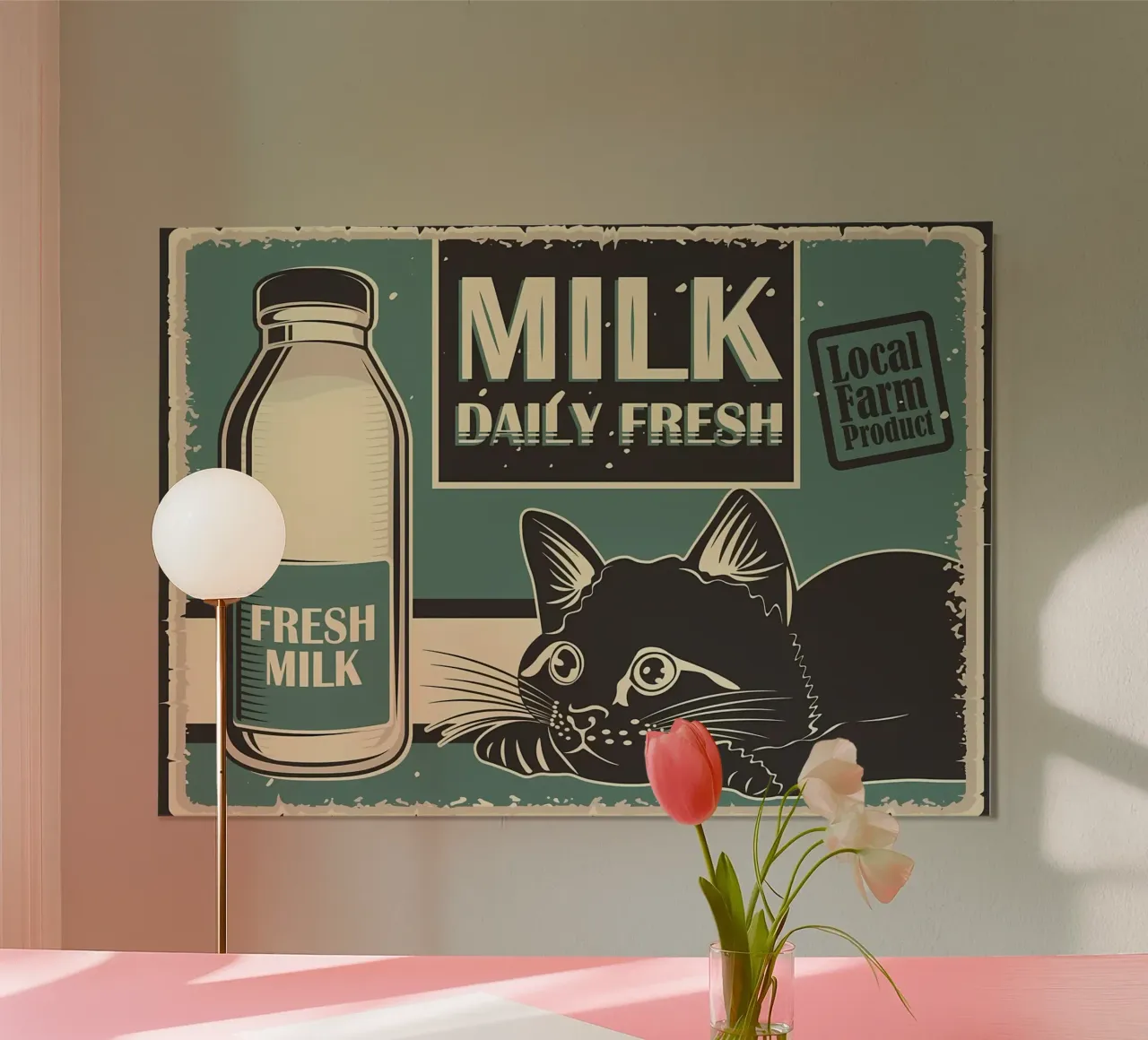 Gatto divertente e latte 3 carta hahnemühle da Monique A Hooper