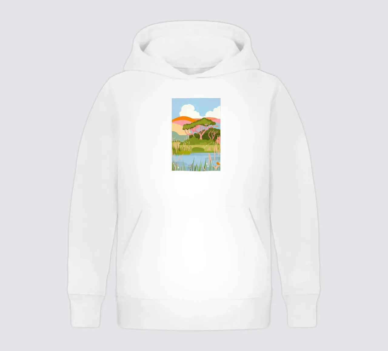 Paesaggio tranquillo felpa bambino con cappuccio da Seren Liodra