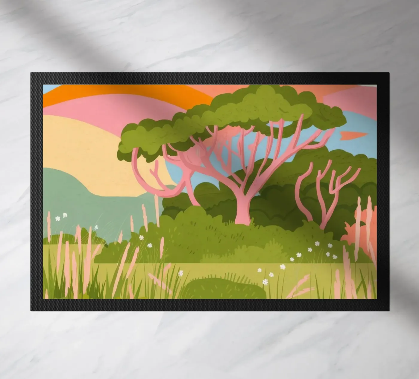 Tranquil Landscape doormat by Seren Liodra