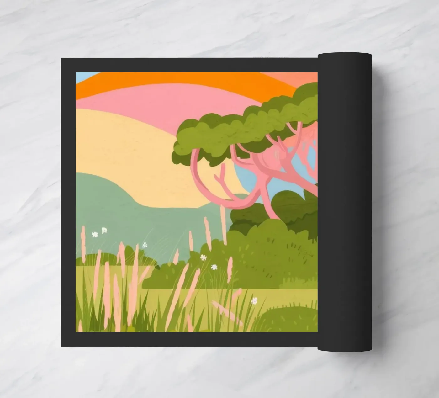 Tranquil Landscape doormat by Seren Liodra