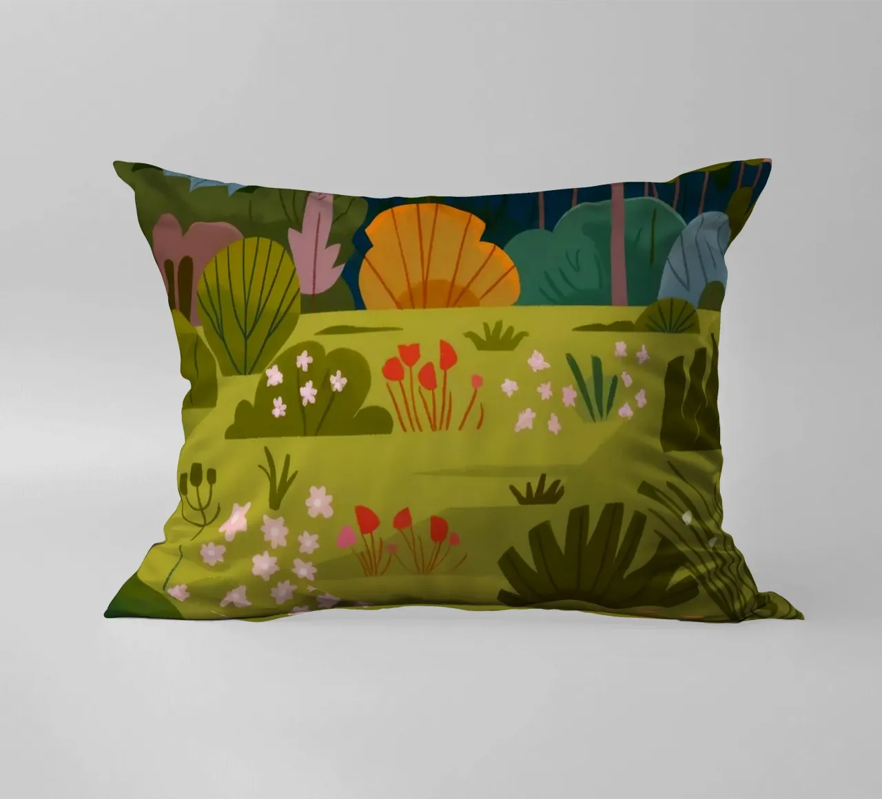Garden Scene decorative cushion by Seren Liodra