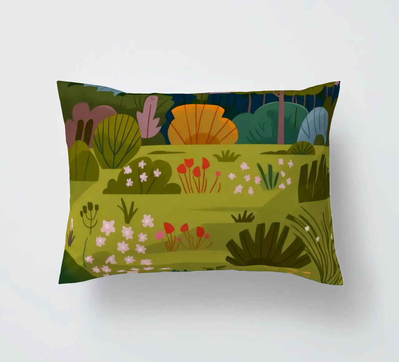 Garden Scene decorative cushion by Seren Liodra