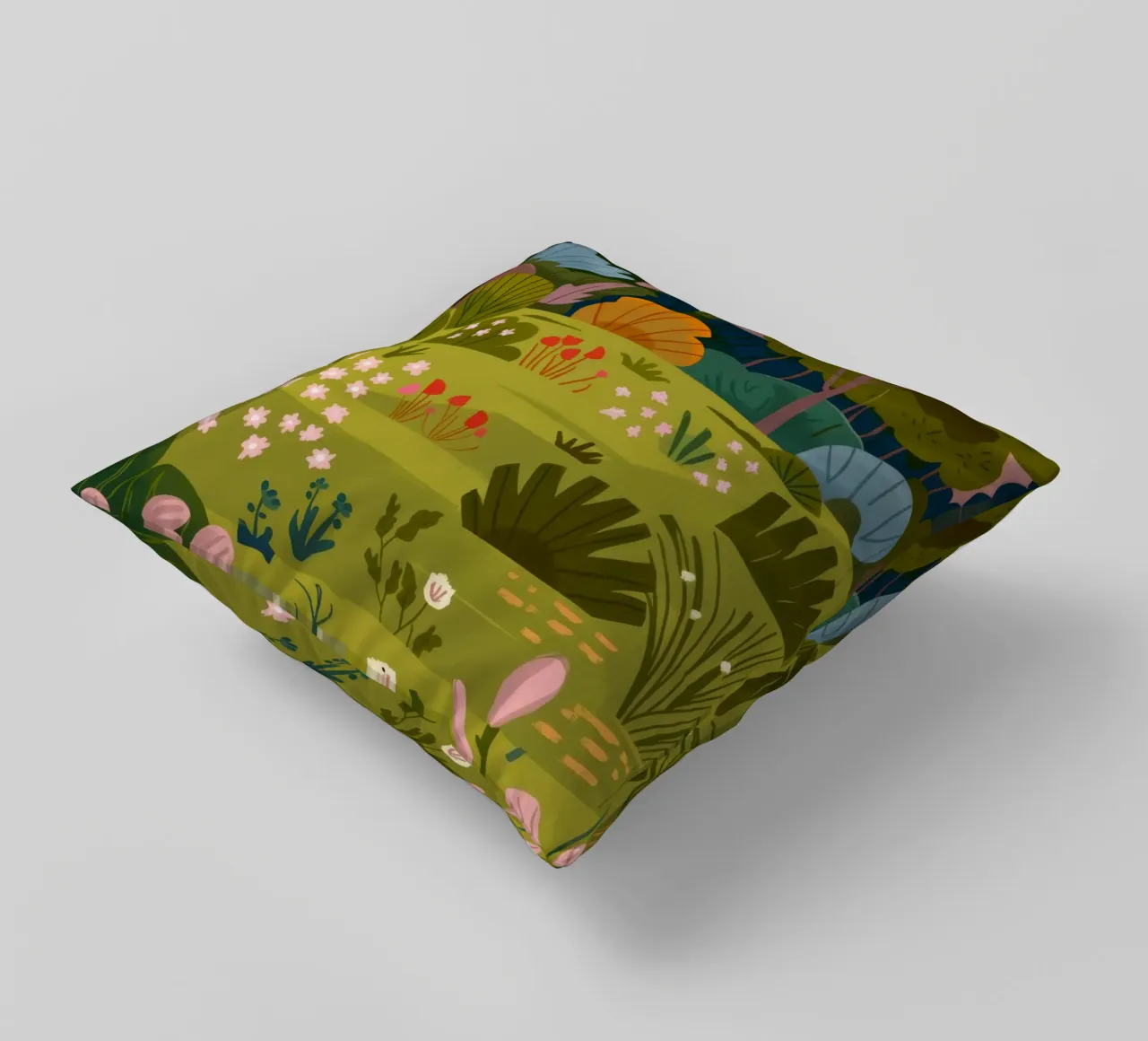 Garden Scene decorative cushion by Seren Liodra