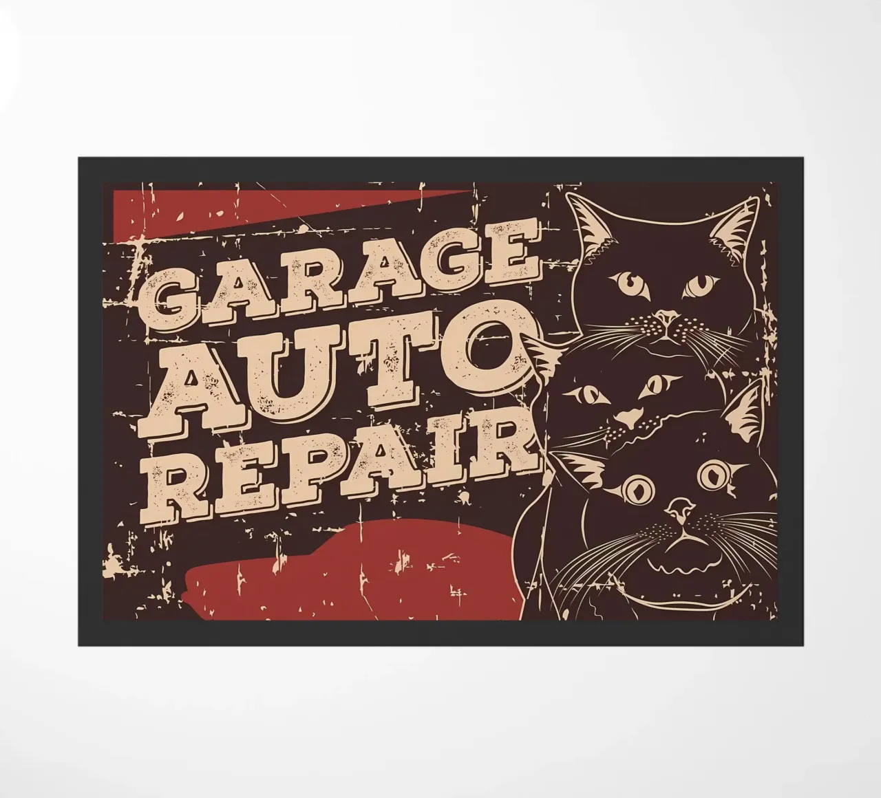 Retro Cat e Garage 2 zerbino da Monique A Hooper