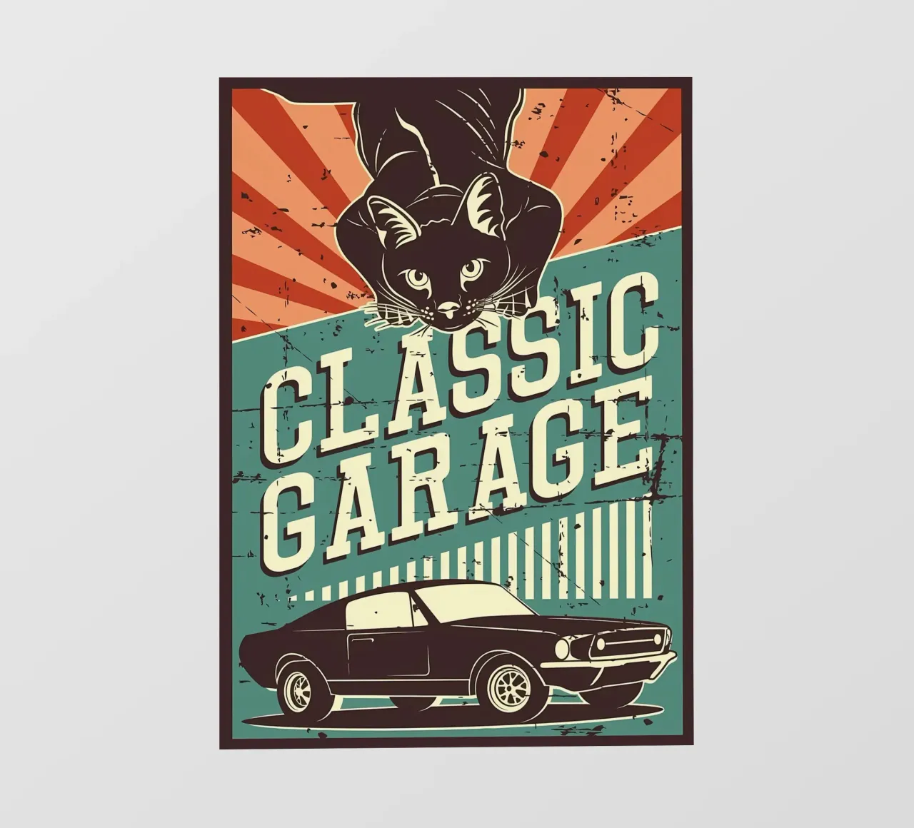 Retro Cat e Garage 3 pellicola backlit da Monique A Hooper