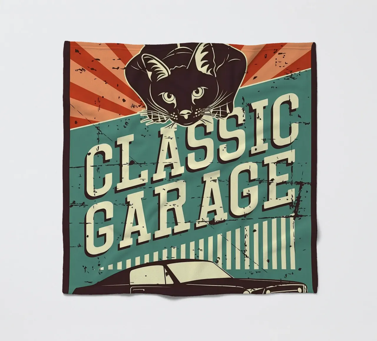 Retro Cat e Garage 3 coperta in pile da Monique A Hooper