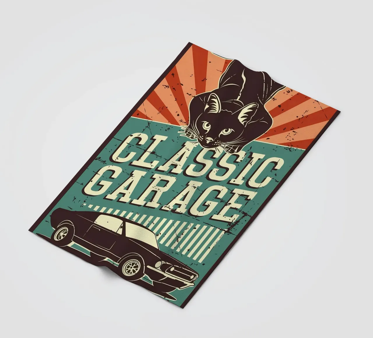 Retro Cat e Garage 3 coperta in pile da Monique A Hooper