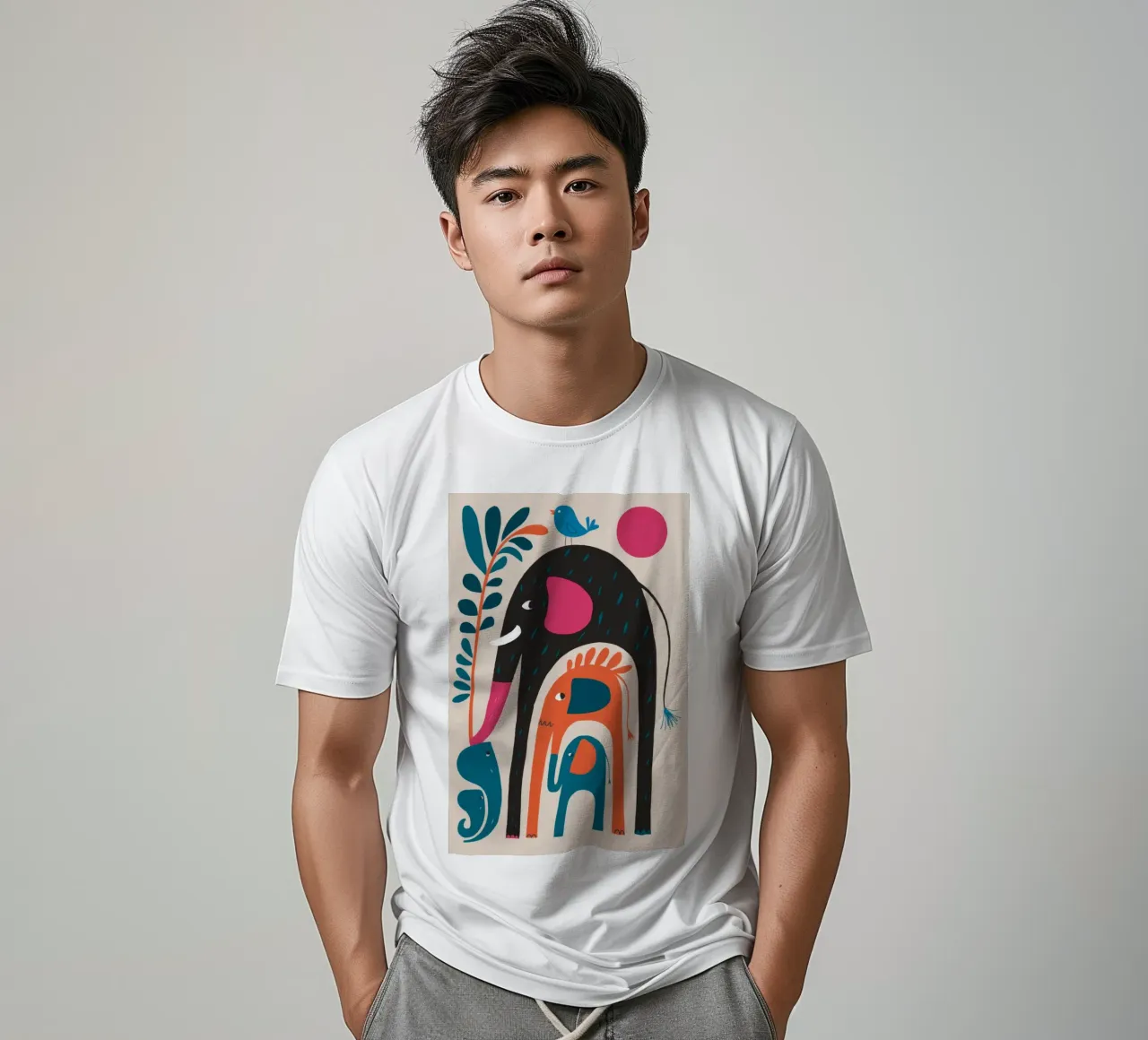 Abstract Elephant Art t-shirt by Seren Liodra