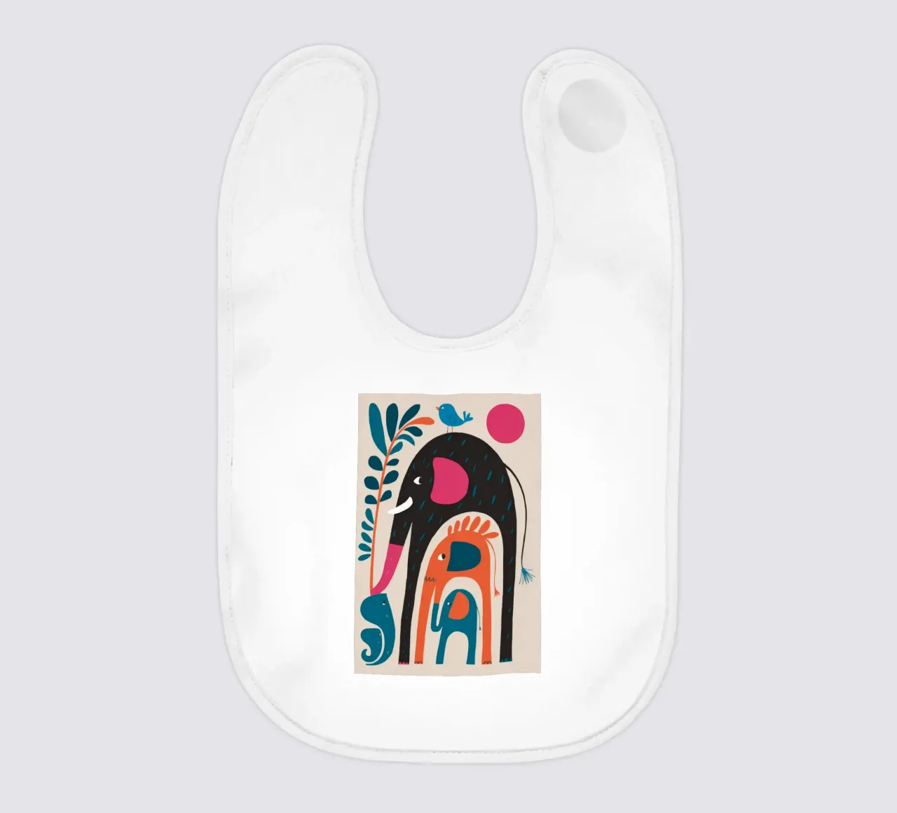 Abstract Elephant Art baby bib by Seren Liodra