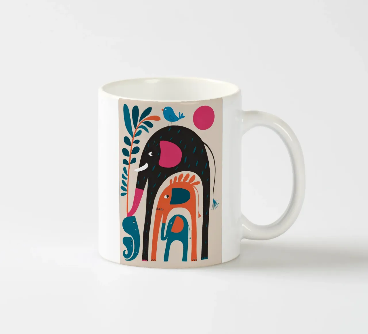 Abstract Elephant Art ceramic mug by Seren Liodra