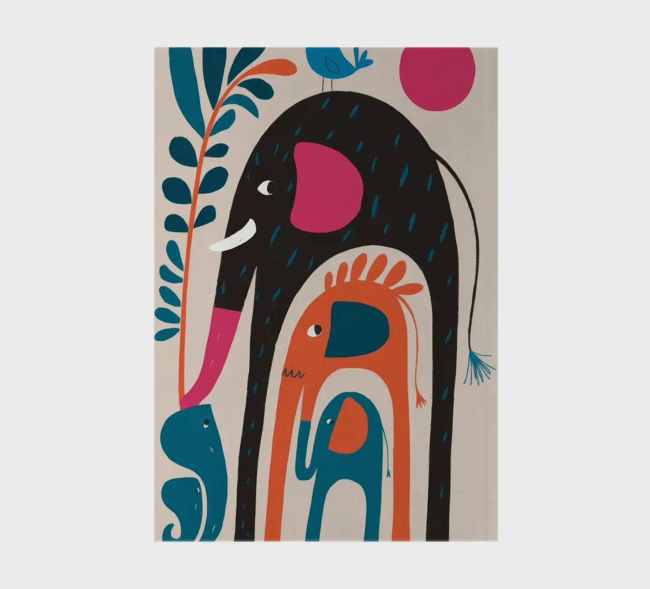 Abstract Elephant Art notebook by Seren Liodra
