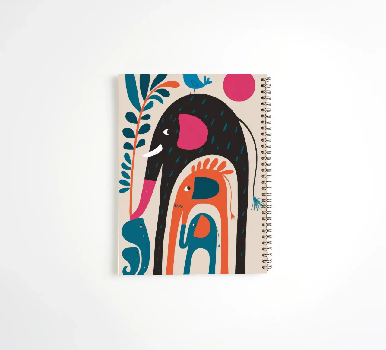 Abstract Elephant Art spiral notebook by Seren Liodra