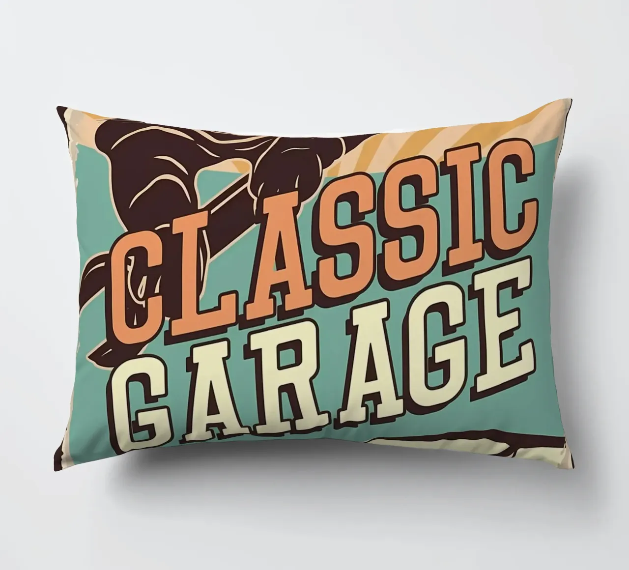 Retro Cat e Garage 4 cuscino da Monique A Hooper