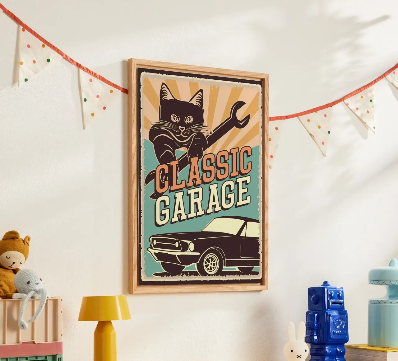 Retro Cat e Garage 4 plexiglass da Monique A Hooper