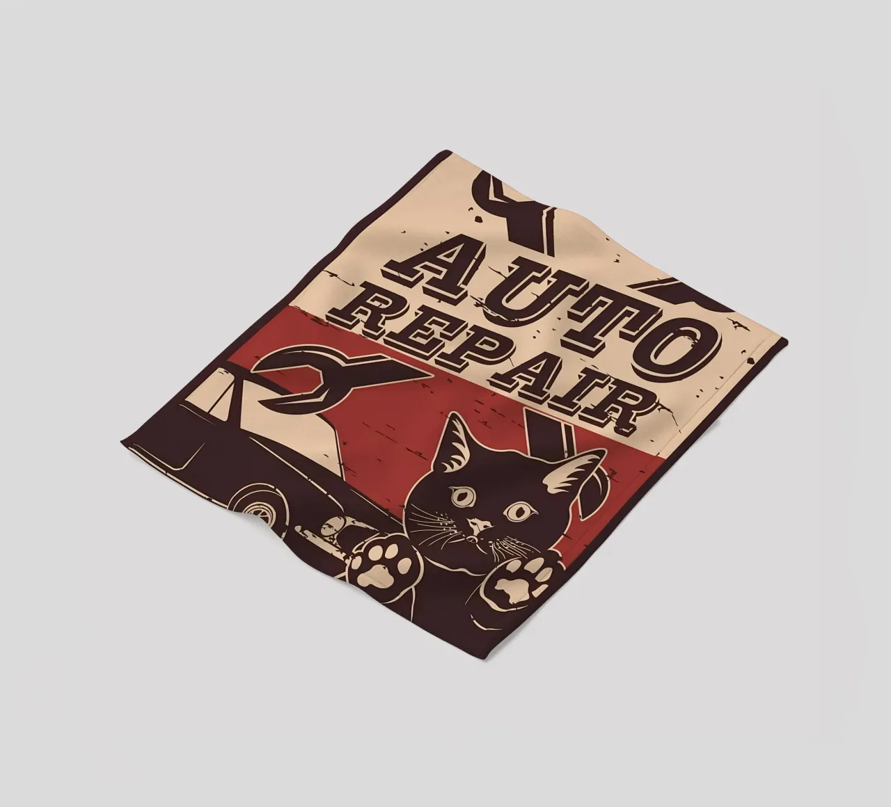 Retro Cat e Garage 6 coperta in pile da Monique A Hooper