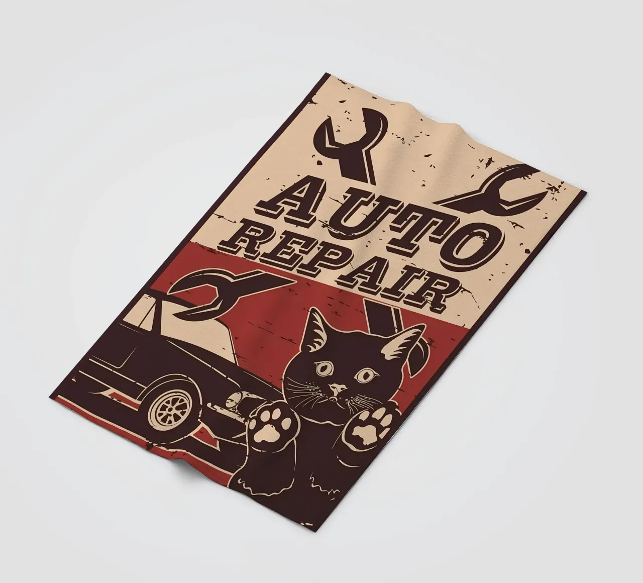 Retro Cat e Garage 6 coperta in pile da Monique A Hooper