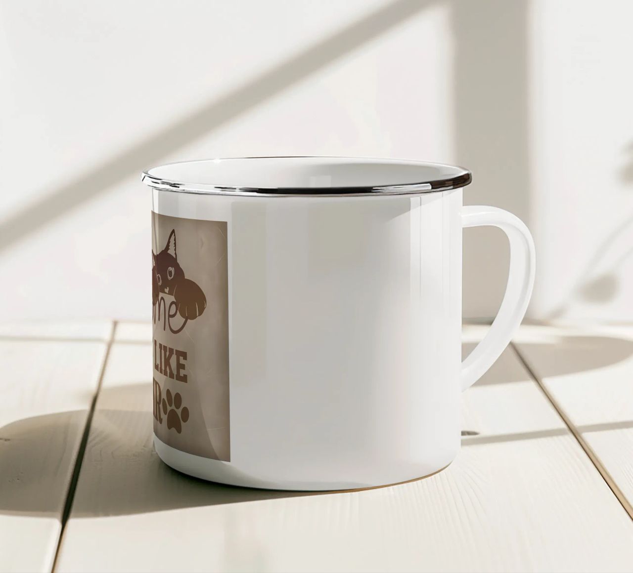 Spero che ti piaccia il pelo di gatto tazza in smalto da Monique A Hooper