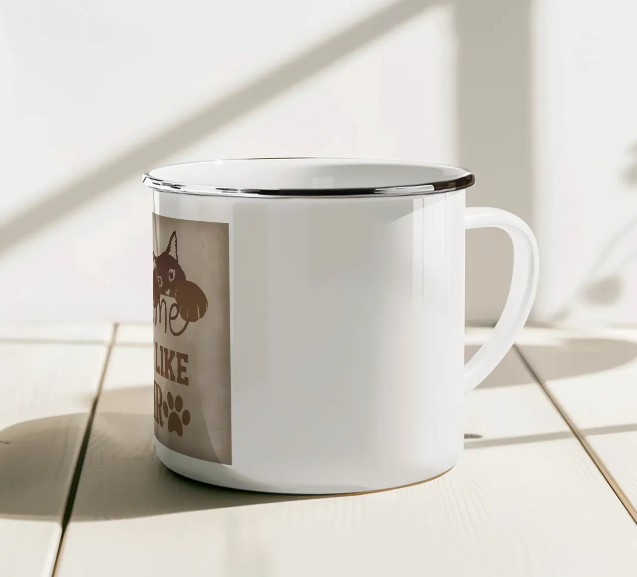 Spero che ti piaccia il pelo di gatto tazza in smalto da Monique A Hooper