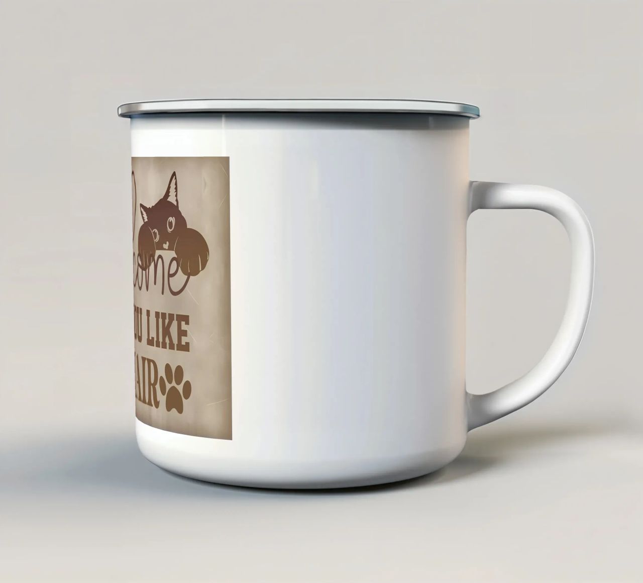 Spero che ti piaccia il pelo di gatto tazza in smalto da Monique A Hooper