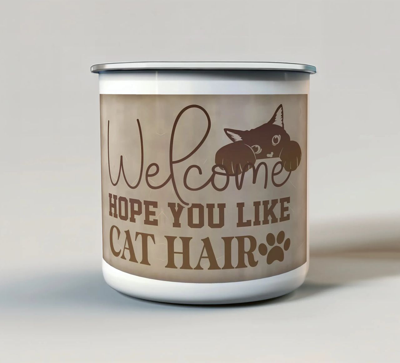 Spero che ti piaccia il pelo di gatto tazza in smalto da Monique A Hooper