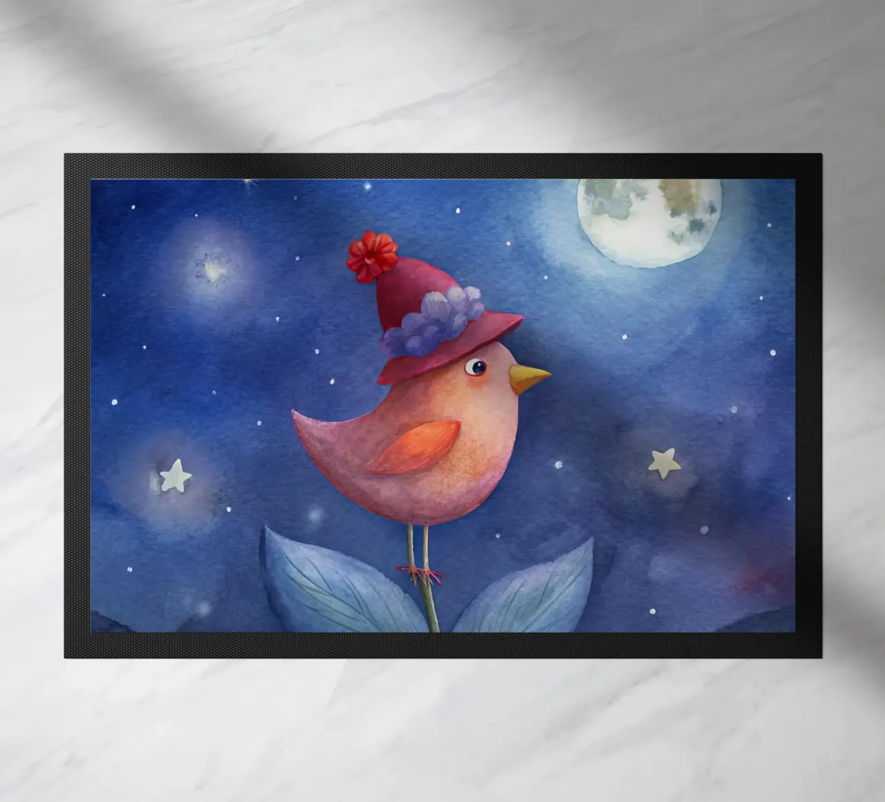 L'uccellino e la luna zerbino da 🎁 ARTVI-SHOP