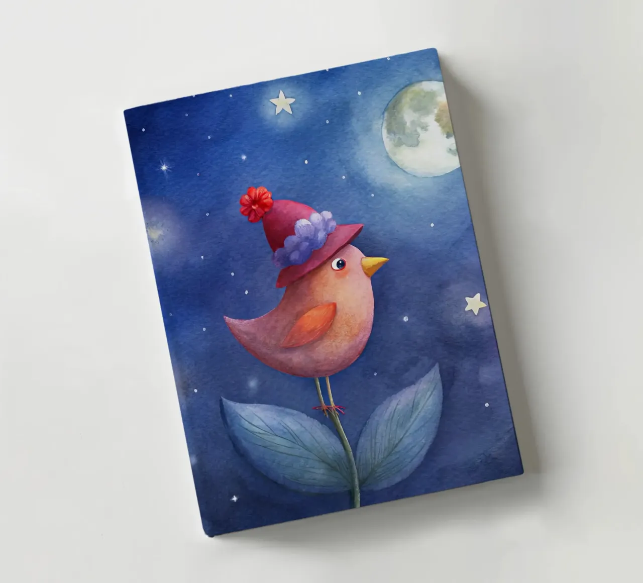 Little bird and the moon notebook by 🎁 ARTVI-SHOP