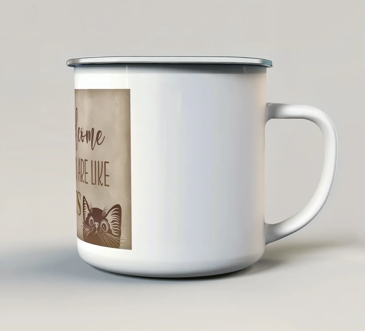 Spero che ti piaccia il pelo di gatto tazza in smalto da Monique A Hooper
