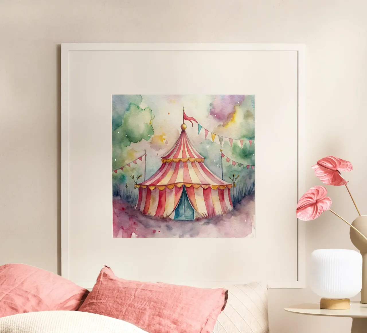 circo per bambini poster con telaio in legno da 🎁 ARTVI-SHOP